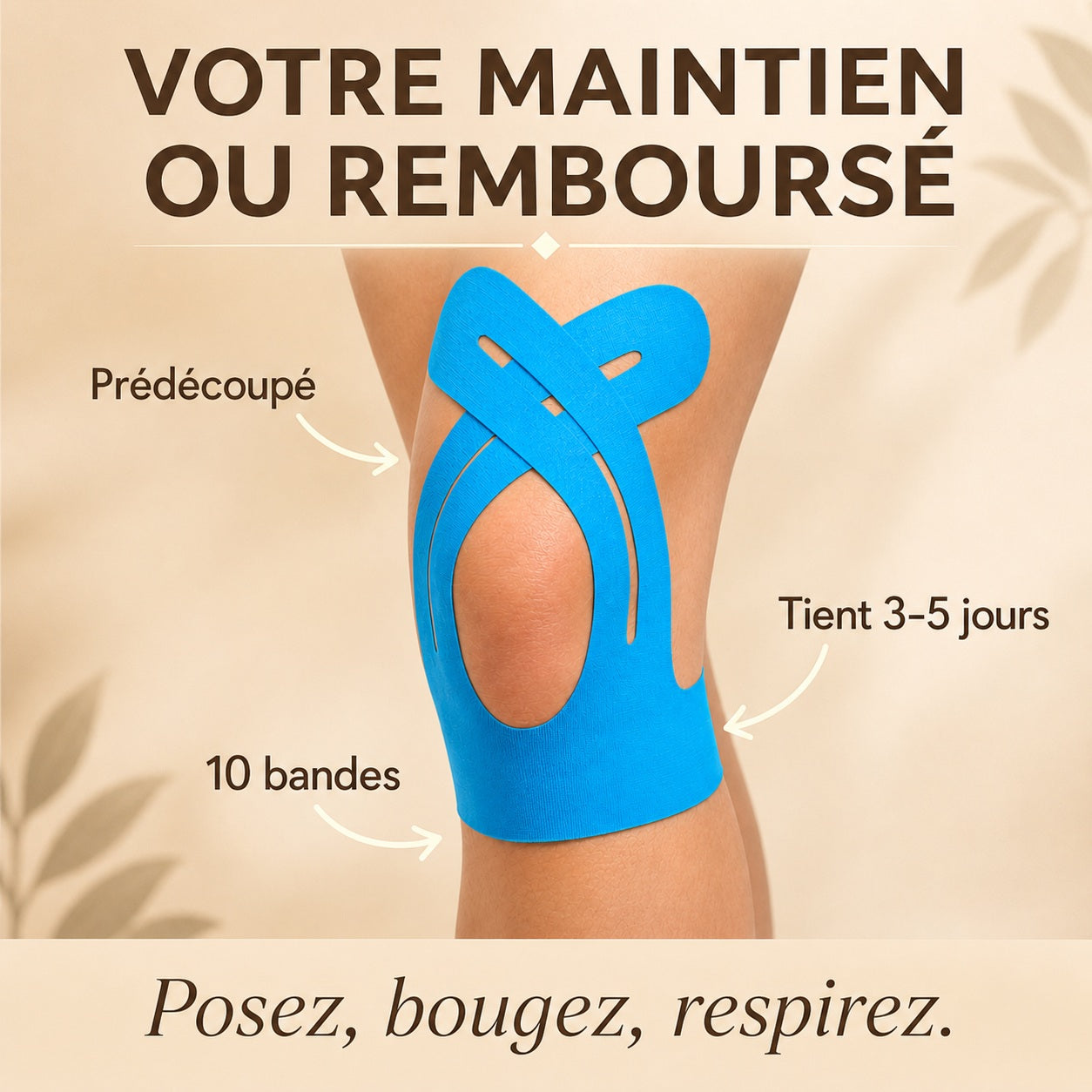 Bandes Genou Pr?d?coup?es - Maintien Souple