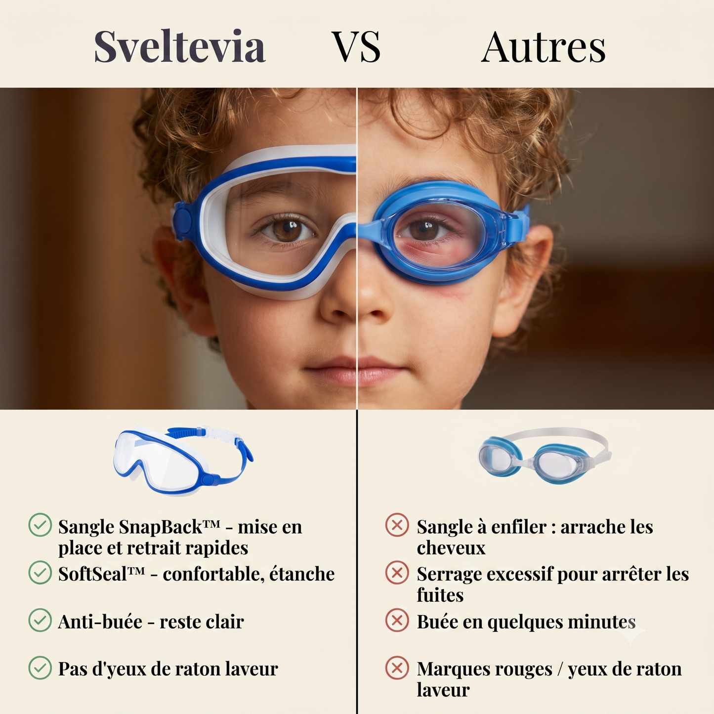 HappyPlouf™ - Lunettes de Piscine Clip & Anti-Fuite