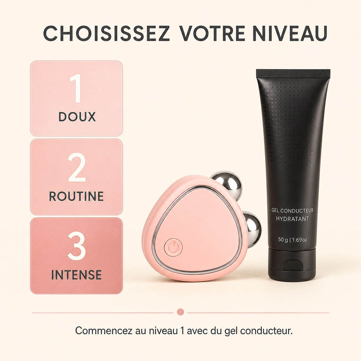 Appareil Lifting Visage Rose - Microcourant