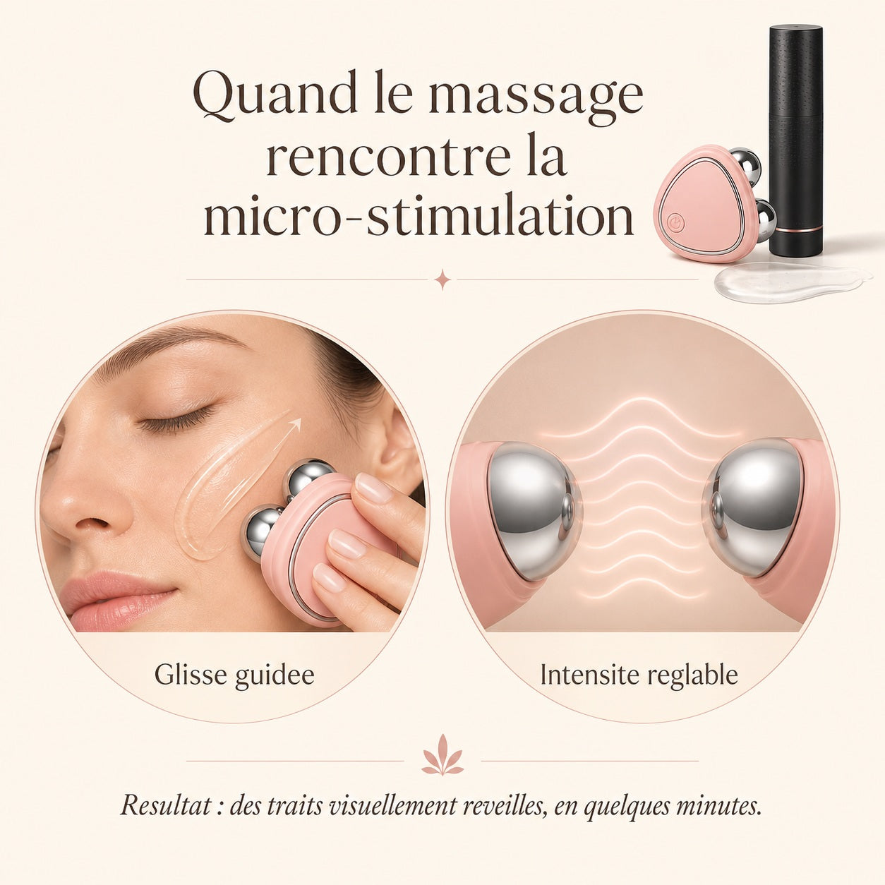Appareil Lifting Visage Rose - Microcourant