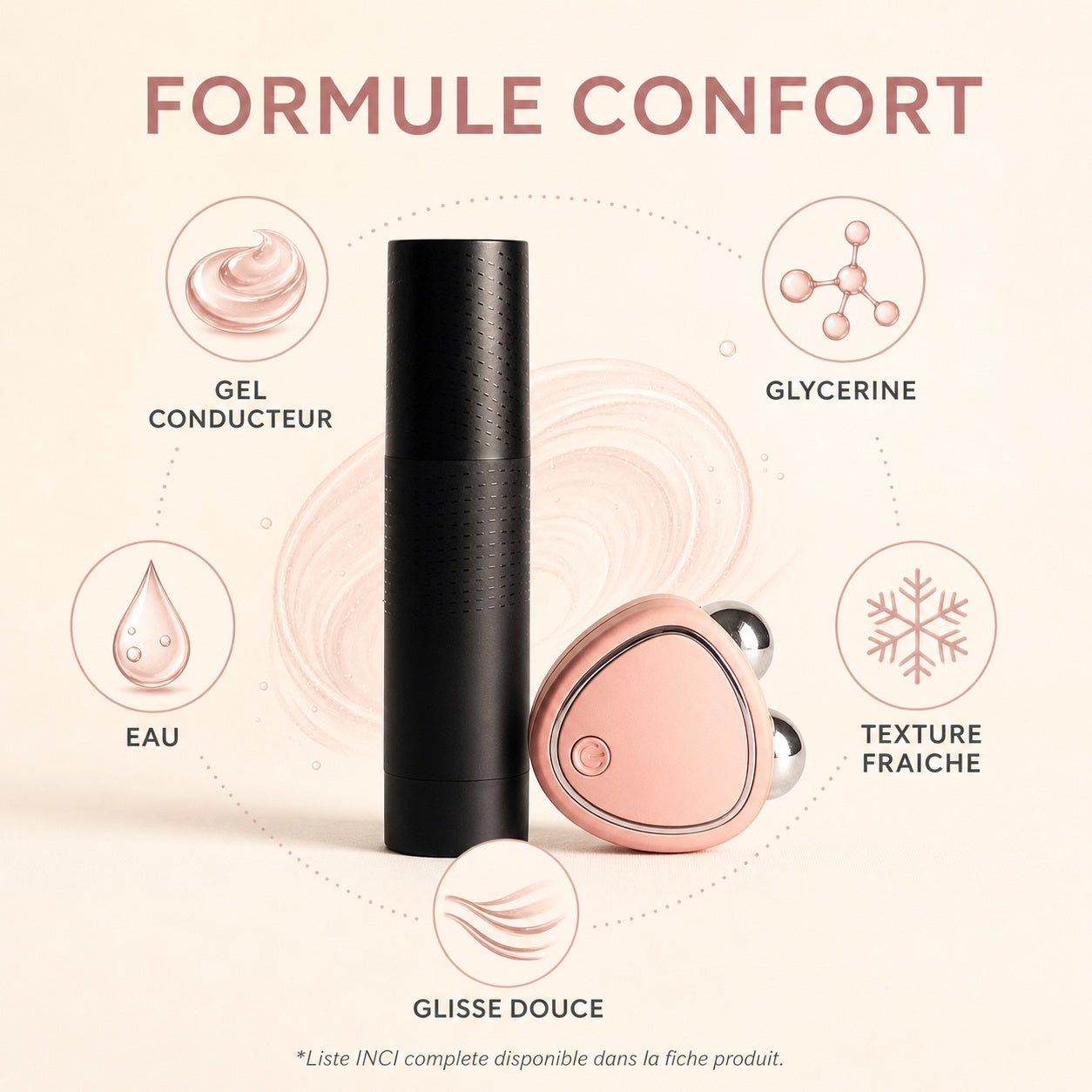 Appareil Lifting Visage Rose - Microcourant