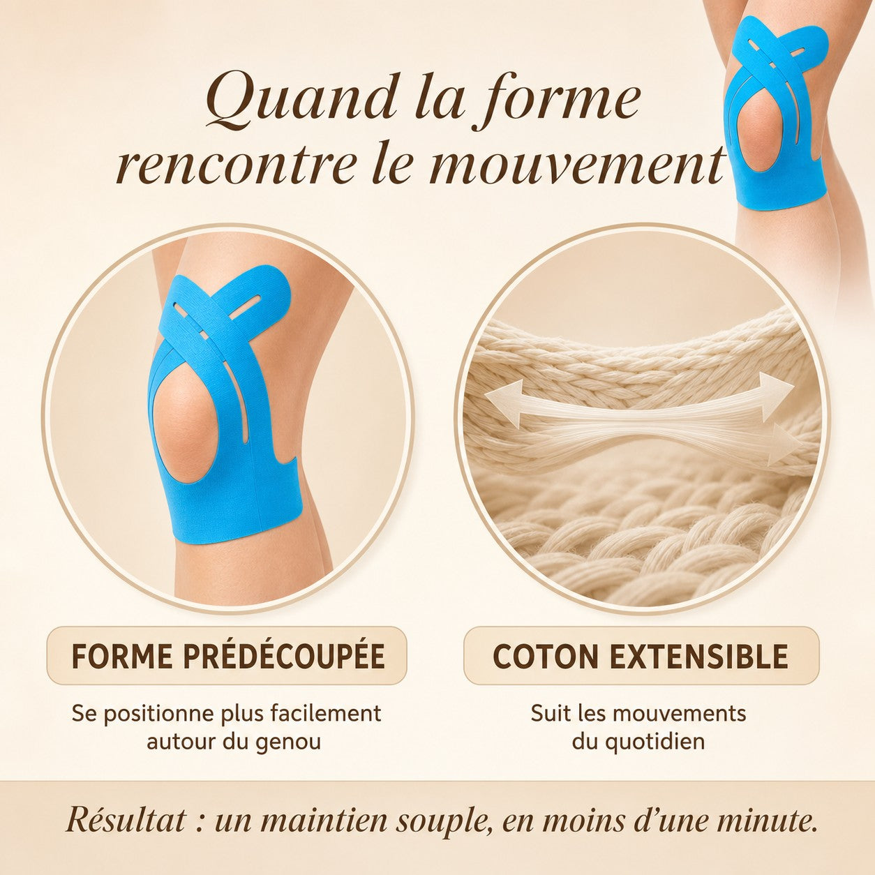 Bandes Genou Pr?d?coup?es - Maintien Souple