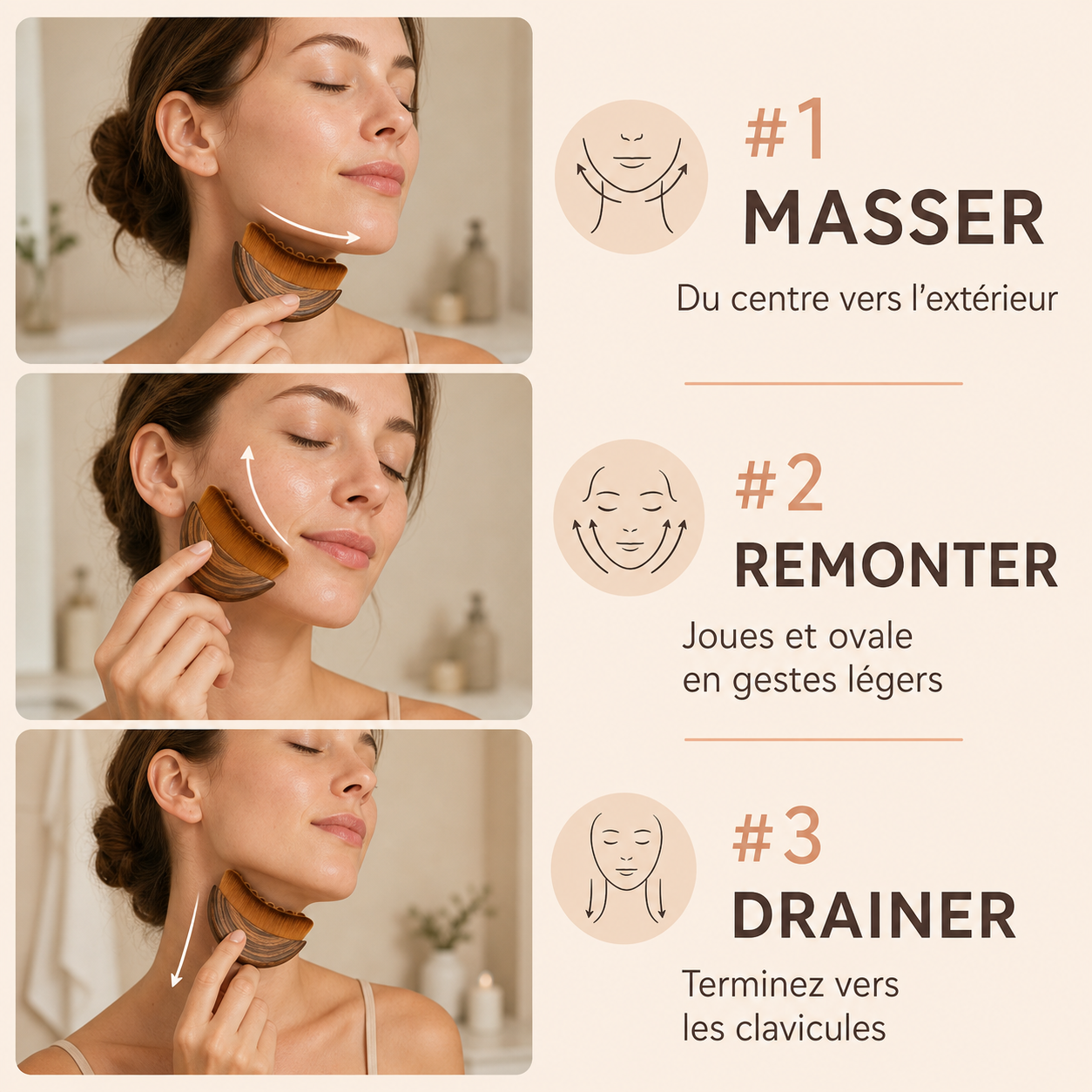Brosse Drainante Visage - Massage Sculptant