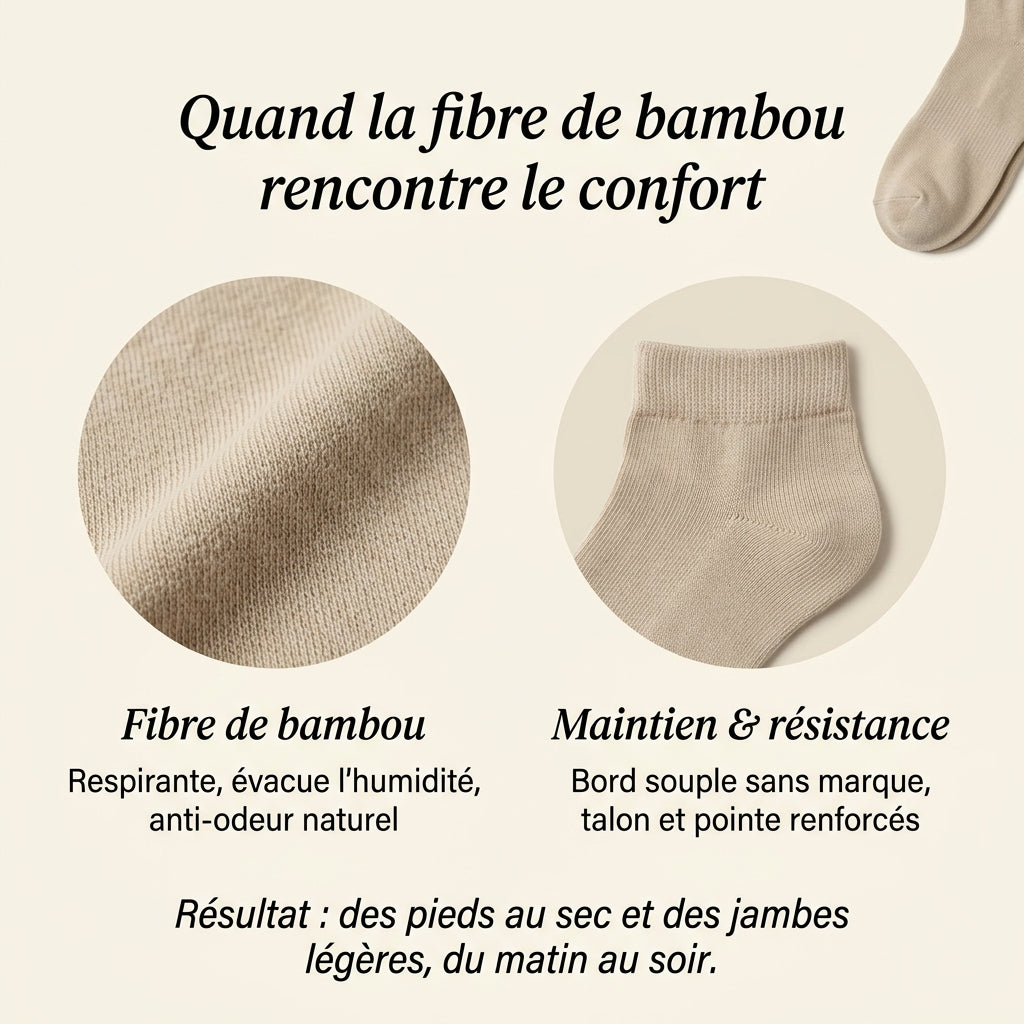 Chaussettes Bambou Premium - Pack 4 Paires