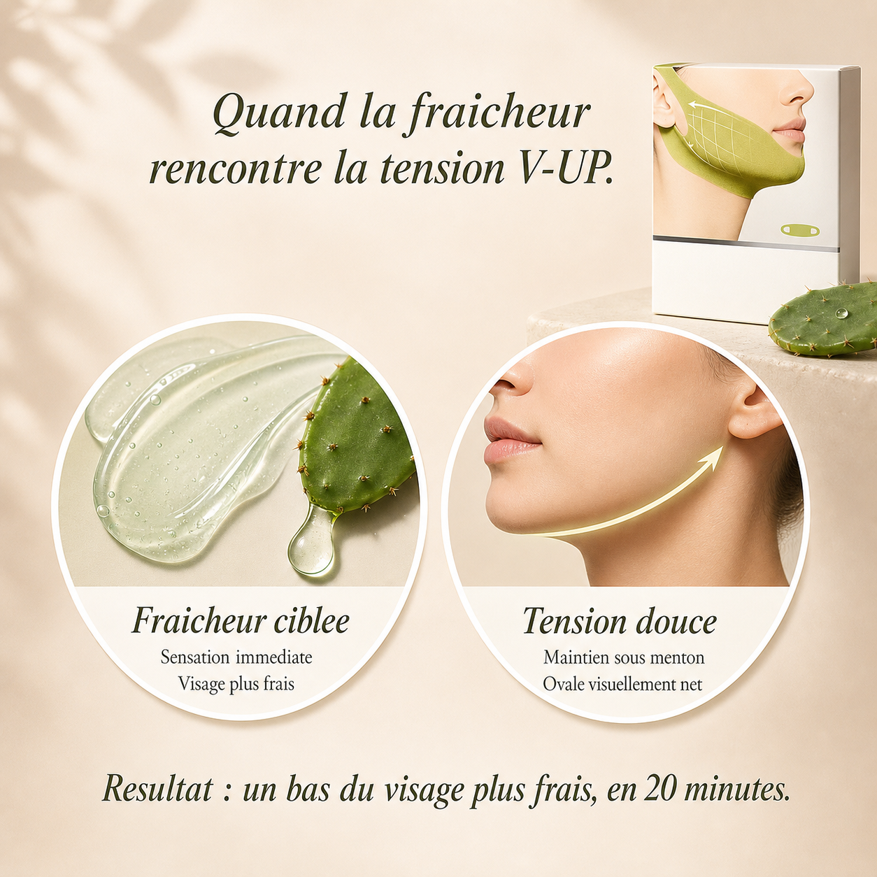 Masque Liftant V-Line Cactox - Effet Frais