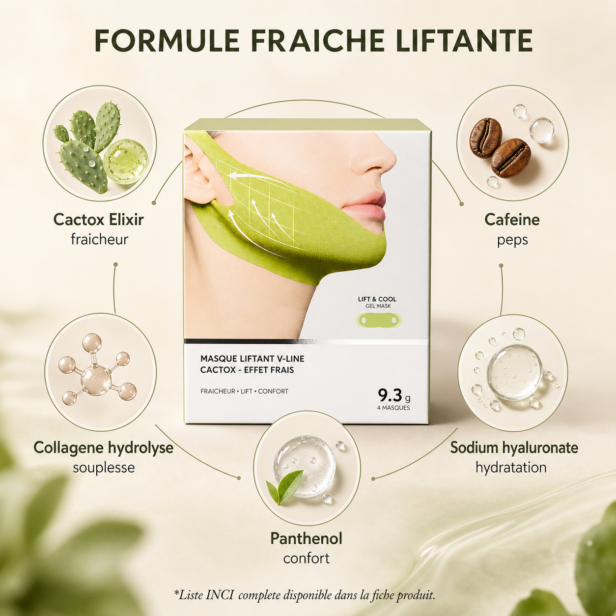 Masque Liftant V-Line Cactox - Effet Frais