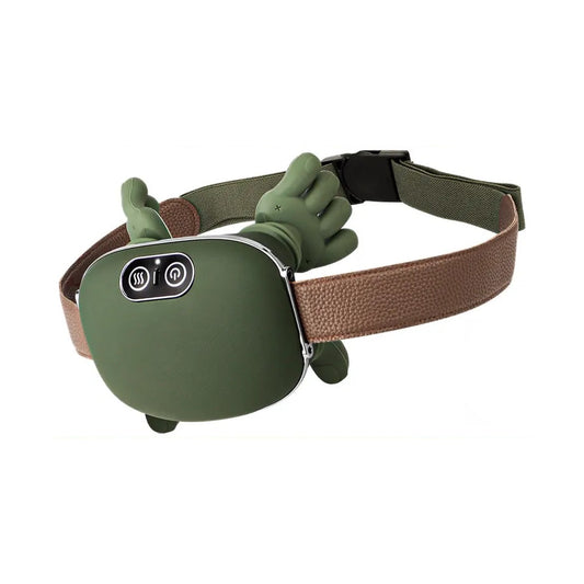 Masseur cervical sans fil vert sauge sur fond blanc