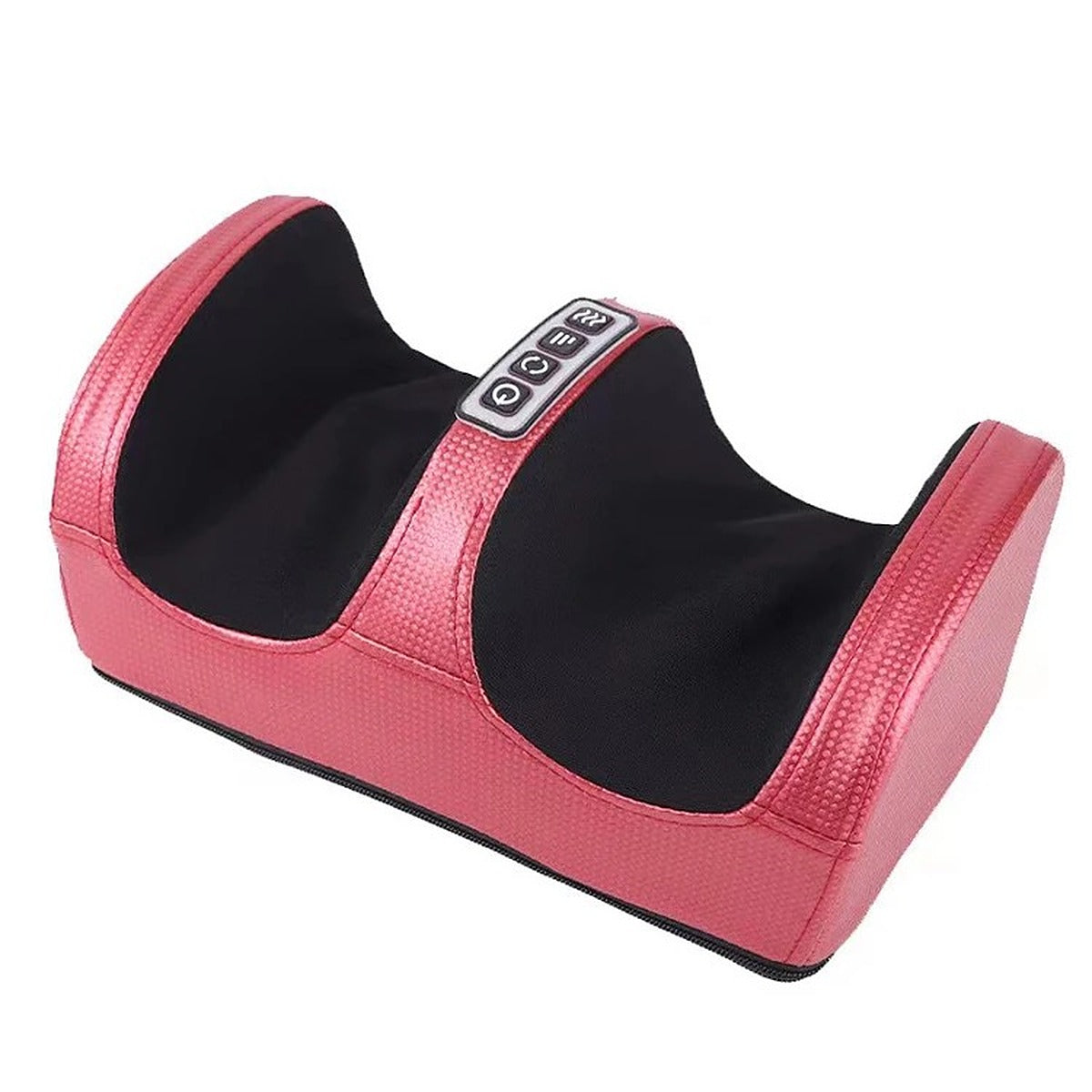 Masseur de pieds chauffant rouge sur fond blanc