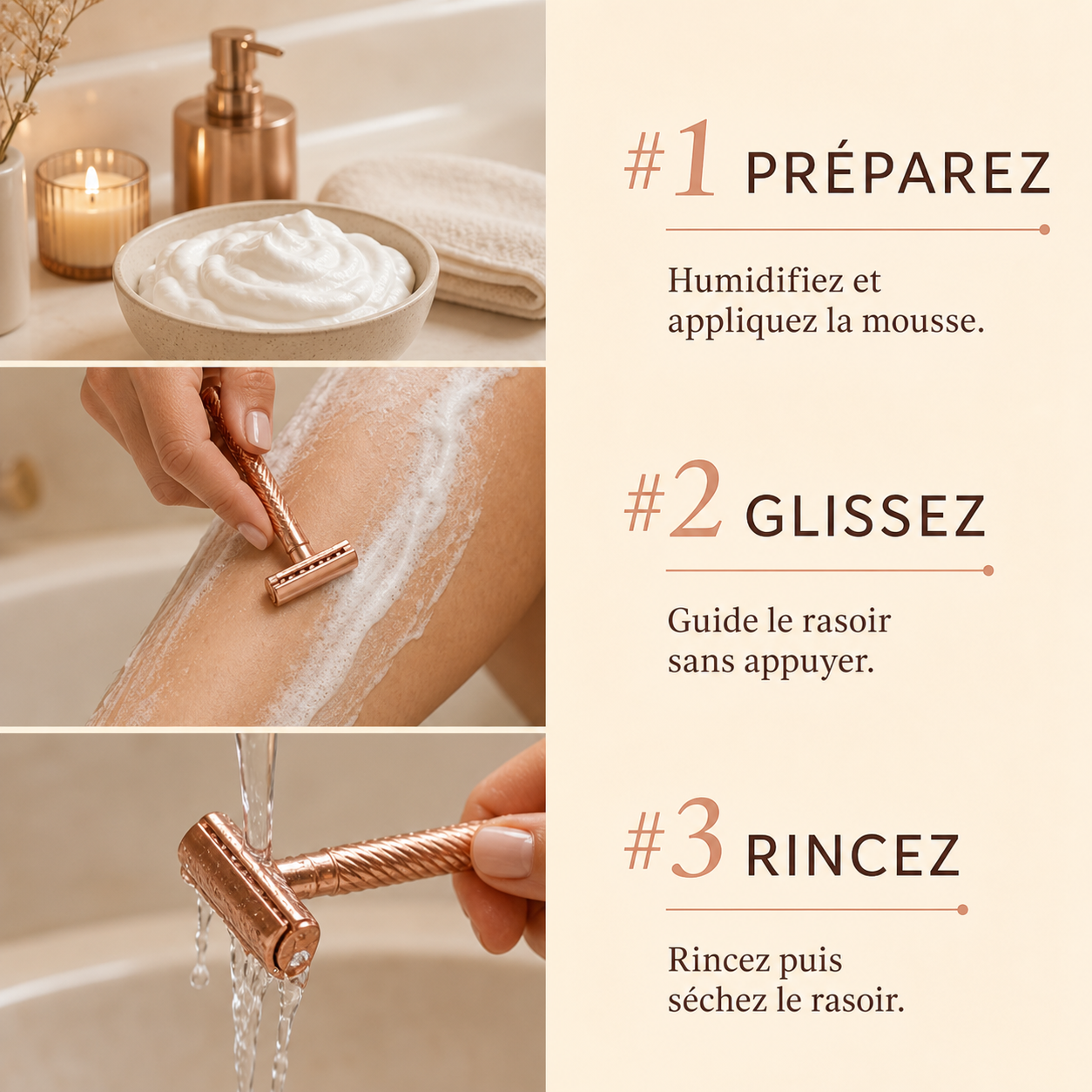 Rosélia™ - Rasoir de Sûreté Or Rose