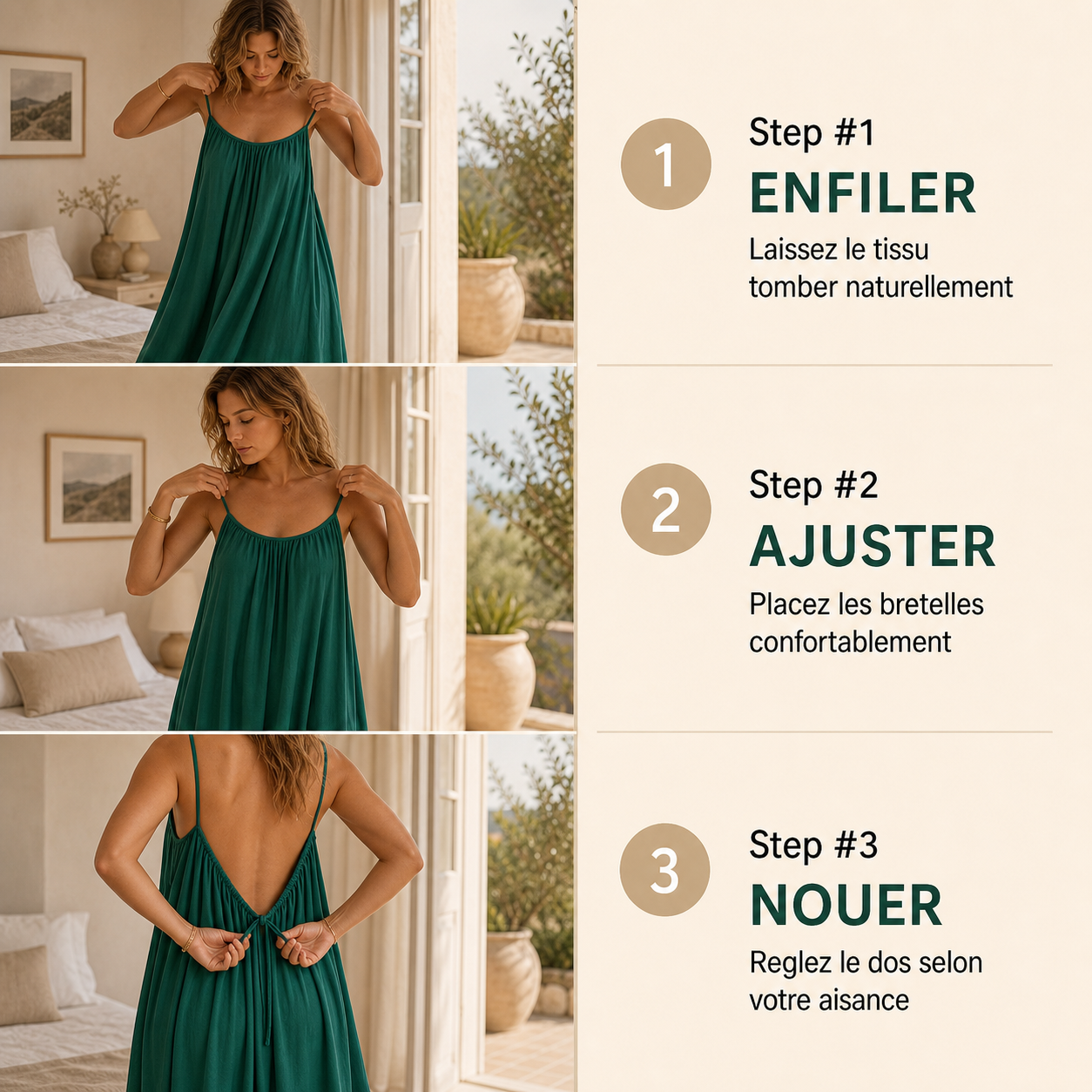 Solarea™ - Robe Longue Dos Nu avec Poches