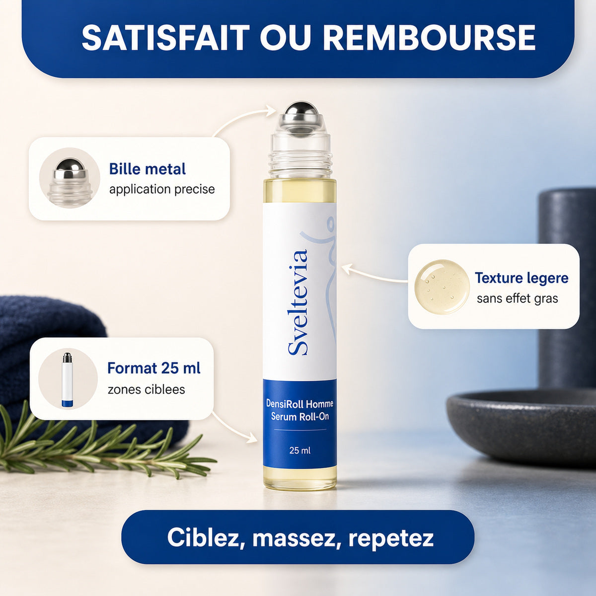 DensiRoll Homme™ - Sérum Roll-On Densité Cheveux & Barbe